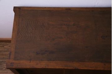 アンティーク家具　明治大正期　ヒノキ材　シンプルな作りが魅力的な小振りの帳場箪笥(引き出し)