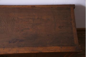 アンティーク家具　明治大正期　ヒノキ材　シンプルな作りが魅力的な小振りの帳場箪笥(引き出し)