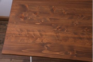 リメイク　ペイント家具　ヒノキ材　ナチュラルな雰囲気が魅力的な鉄脚テーブル(作業台、カフェテーブル)
