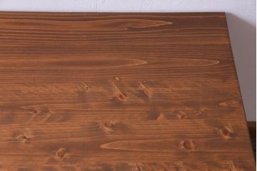 リメイク　ペイント家具　ヒノキ材　ナチュラルな雰囲気が魅力的な鉄脚テーブル(作業台、カフェテーブル)