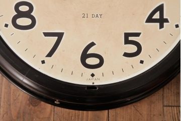 アンティーク雑貨　昭和レトロ　SEIKO(セイコー)　手巻き式　21DAY　丸型壁掛け時計(掛時計、柱時計)