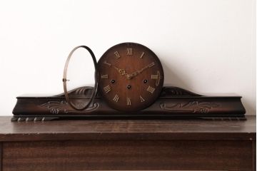 アンティーク雑貨　ジャンク品　ドイツ　Hermle(ヘルムレ)社　ゼンマイ式　高級感漂うシックな置き時計