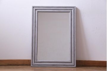 アンティーク雑貨　ラフジュ工房オリジナル　ペイント　フレンチシャビーなウォールミラー(壁掛け鏡)