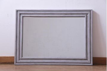 アンティーク雑貨　ラフジュ工房オリジナル　ペイント　フレンチシャビーなウォールミラー(壁掛け鏡)