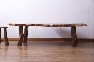 アンティーク家具　1980年頃　カリン材(花梨)鳥眼杢　一枚板　艶やかな濃淡のグラデーションが美しい座卓(センターテーブル)
