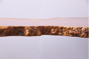 アンティーク家具　1980年頃　カリン材(花梨)鳥眼杢　一枚板　艶やかな濃淡のグラデーションが美しい座卓(センターテーブル)