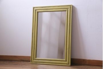 アンティーク雑貨　ラフジュ工房オリジナル　スモーキーなペイントがおしゃれなウォールミラー(鏡、姿見、壁掛け鏡)(R-034004)