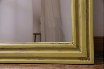 アンティーク雑貨　ラフジュ工房オリジナル　スモーキーなペイントがおしゃれなウォールミラー(鏡、姿見、壁掛け鏡)(R-034004)