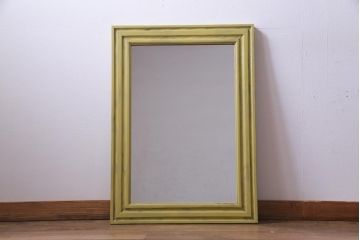 アンティーク雑貨　ラフジュ工房オリジナル　スモーキーなペイントがおしゃれなウォールミラー(鏡)