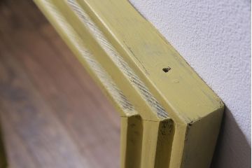 アンティーク雑貨　ラフジュ工房オリジナル　スモーキーなペイントがおしゃれなウォールミラー(鏡)