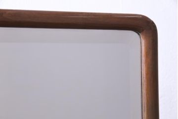 アンティーク雑貨　昭和初期　桑材製　指物家具　なめらかなフォルムが柔らかな雰囲気醸し出す姿見(鏡、ミラー)