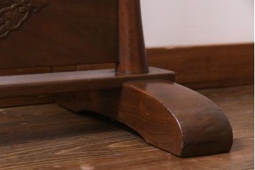 アンティーク雑貨　昭和初期　桑材製　指物家具　なめらかなフォルムが柔らかな雰囲気醸し出す姿見(鏡、ミラー)