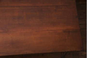 リメイク家具　ナラ材　和製アンティークの古材を利用した鉄脚テーブル(センターテーブル、ローテーブル)