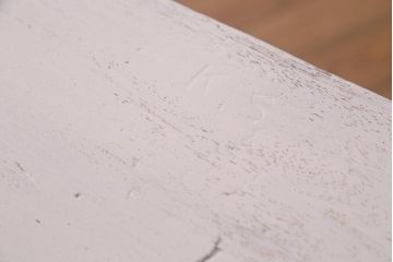 ペイント家具　古い学校で使われていた素朴な雰囲気漂う木製デスク(平机、在宅ワーク、在宅用学習机)