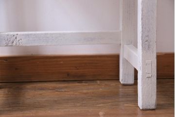 ペイント家具　古い学校で使われていた素朴な雰囲気漂う木製デスク(平机、在宅ワーク、在宅用学習机)