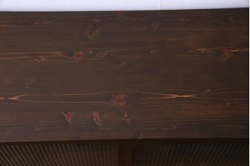 ラフジュ工房オリジナル　古建具リメイク　モールガラスがレトロな雰囲気醸し出す収納棚(食器棚、サイドボード)