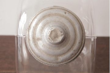 アンティーク雑貨　和製アンティーク　レトロなフォルムが可愛らしい蓋付き猫瓶(ガラス瓶)(1)