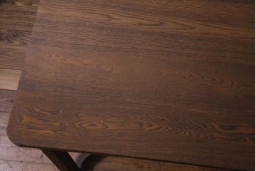 アンティーク家具　和製アンティーク　ナラ材　カントリースタイルに似合う珍しいデザインのダイニングテーブル(机)