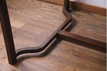 アンティーク家具　和製アンティーク　ナラ材　カントリースタイルに似合う珍しいデザインのダイニングテーブル(机)