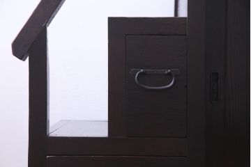 アンティーク家具　古民具　松材製　手すり付きが珍しい和モダンにぴったりな階段箪笥