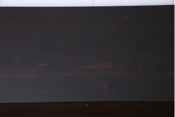 アンティーク家具　リメイク品　鉄脚付き　黒檀の艶が気品のあるシックモダンなチェスト(リビングボード、引き出し)