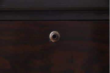 アンティーク家具　リメイク品　鉄脚付き　黒檀の艶が気品のあるシックモダンなチェスト(リビングボード、引き出し)