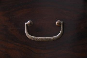 アンティーク家具　リメイク品　鉄脚付き　黒檀の艶が気品のあるシックモダンなチェスト(リビングボード、引き出し)