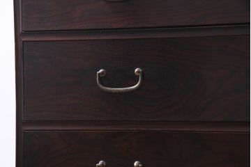 アンティーク家具　リメイク品　鉄脚付き　黒檀の艶が気品のあるシックモダンなチェスト(リビングボード、引き出し)