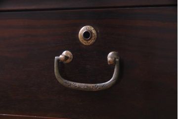 アンティーク家具　昭和初期　黒檀　天板を取り付けリメイクしたシックモダンなチェスト(ローボード、引き出し)