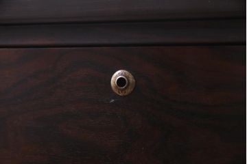 アンティーク家具　昭和初期　黒檀　天板を取り付けリメイクしたシックモダンなチェスト(ローボード、引き出し)