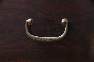 アンティーク家具　昭和初期　黒檀　天板を取り付けリメイクしたシックモダンなチェスト(ローボード、引き出し)