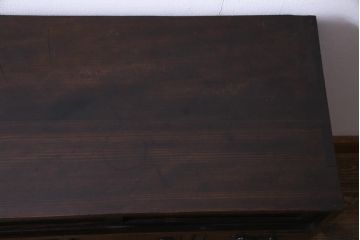 アンティーク家具　古民具　小振り　大きな引手が目を引く古い趣が魅力の松本箪笥(帳場箪笥・整理箪笥)