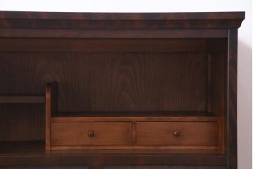 リメイク品　北海道民芸　チェッカーガラスがアクセントのローボード(テレビボード)(1)