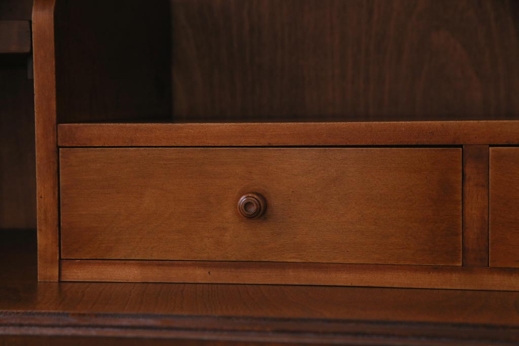 リメイク品　北海道民芸　チェッカーガラスがアクセントのローボード(テレビボード)(1)