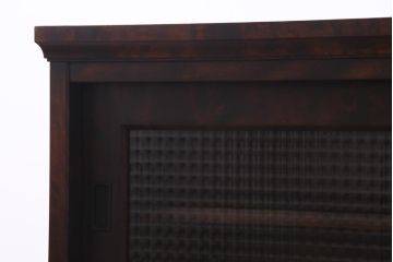 リメイク品　北海道民芸　チェッカーガラスがアクセントのローボード(テレビボード)(1)