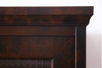 リメイク品　北海道民芸　チェッカーガラスがアクセントのローボード(テレビボード)(1)