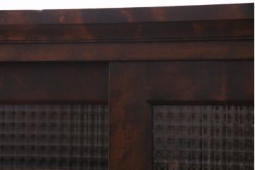 リメイク品　北海道民芸　チェッカーガラスがアクセントのローボード(テレビボード)(1)