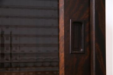 リメイク品　北海道民芸　チェッカーガラスがアクセントのローボード(テレビボード)(1)