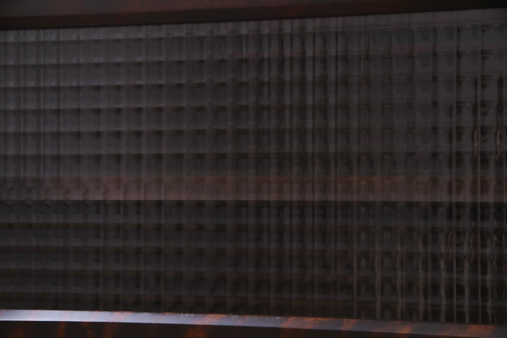 リメイク品　北海道民芸　チェッカーガラスがアクセントのローボード(テレビボード)(1)