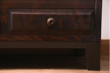 リメイク品　北海道民芸　チェッカーガラスがアクセントのローボード(テレビボード)(1)