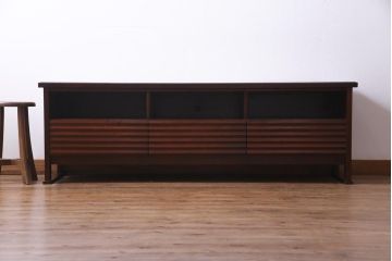 中古　北海道民芸家具　和モダンな佇まいがお洒落なローボード(AVボード、テレビボード)