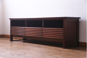 中古　北海道民芸家具　和モダンな佇まいがお洒落なローボード(AVボード、テレビボード)