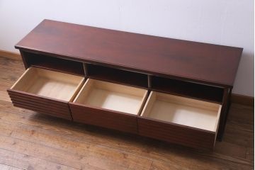 中古　北海道民芸家具　和モダンな佇まいがお洒落なローボード(AVボード、テレビボード)