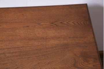 昭和初期　ペイント家具　爽やかな色合いが可愛らしいレトロな片袖机(デスク、在宅ワーク、在宅用作業台)