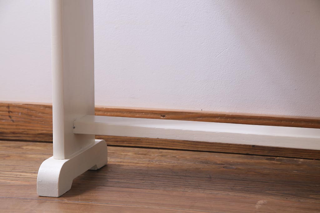 昭和初期　ペイント家具　爽やかな色合いが可愛らしいレトロな片袖机(デスク、在宅ワーク、在宅用作業台)