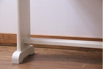 昭和初期　ペイント家具　爽やかな色合いが可愛らしいレトロな片袖机(デスク、在宅ワーク、在宅用作業台)