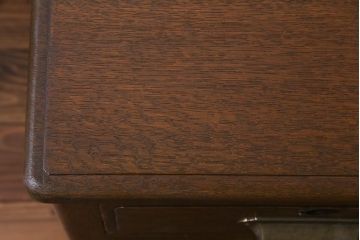 アンティーク家具　和製アンティーク　ナラ材　風格感じる上質な作りの両袖机(デスク、在宅ワーク、在宅用作業台)