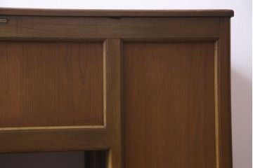 アンティーク家具　和製アンティーク　ナラ材　風格感じる上質な作りの両袖机(デスク、在宅ワーク、在宅用作業台)