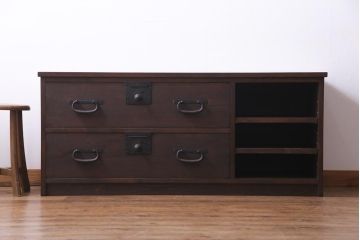 ラフジュ工房オリジナル　リメイク家具　箪笥の引き出しを活用したテレビボード(ローボード、収納棚)