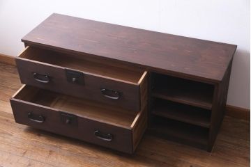 ラフジュ工房オリジナル　リメイク家具　箪笥の引き出しを活用したテレビボード(ローボード、収納棚)